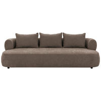 BIGSOFA FERRO Chenille Braun  - Schwarz/Braun, Design, Kunststoff/Textil (240/76/122cm) - Livetastic