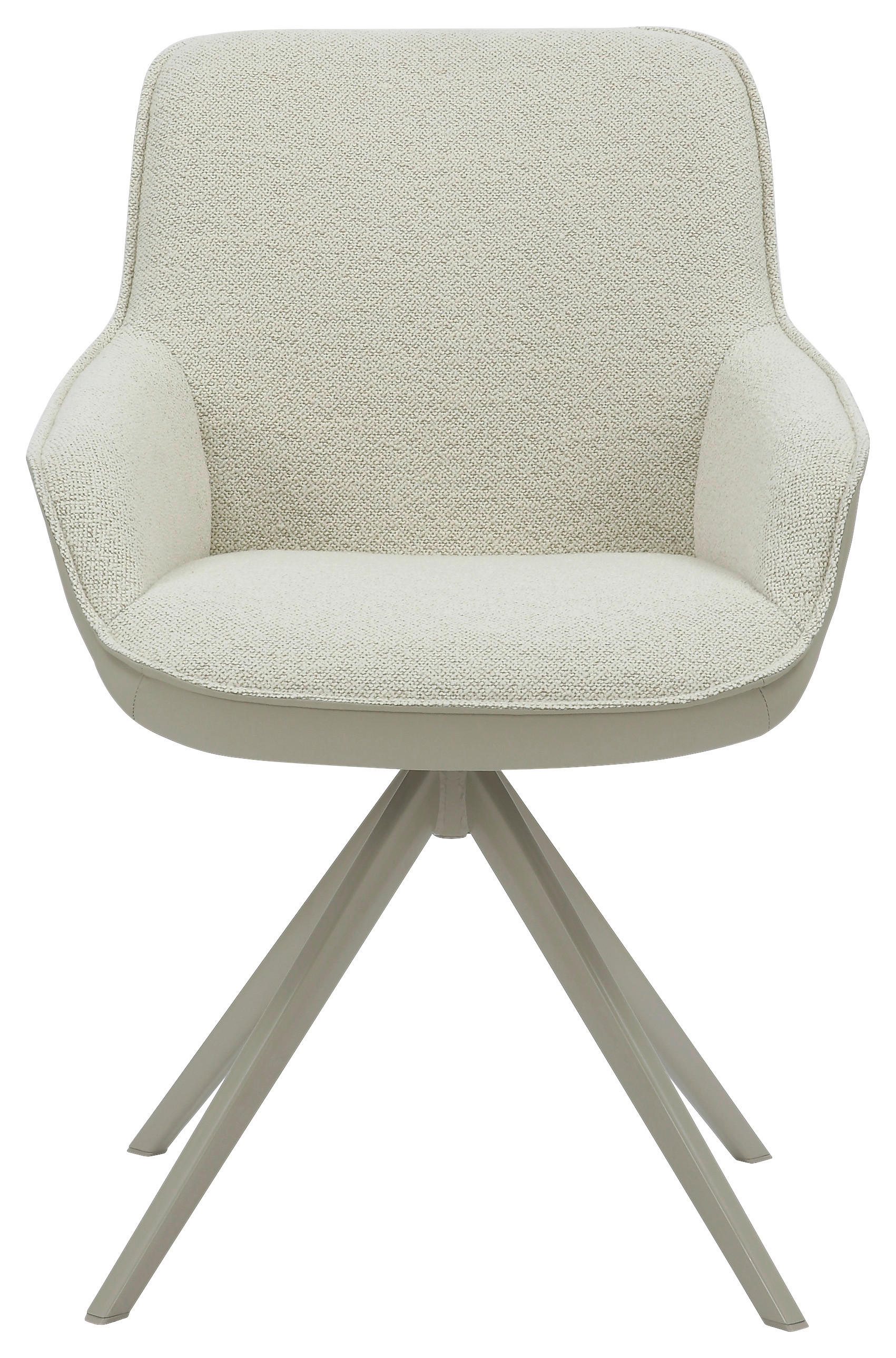 STOL MED ARMSTÖD järn läderimitation, bouclé  - grå/cremefärgad, Design, metall/textil (58/85/63cm) - Stylife
