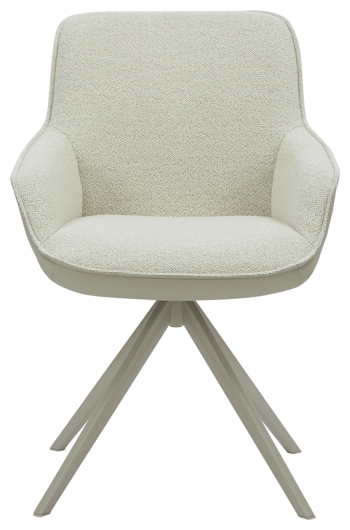 STOL MED ARMSTÖD järn läderimitation, bouclé  - grå/cremefärgad, Design, metall/textil (58/85/63cm) - Stylife