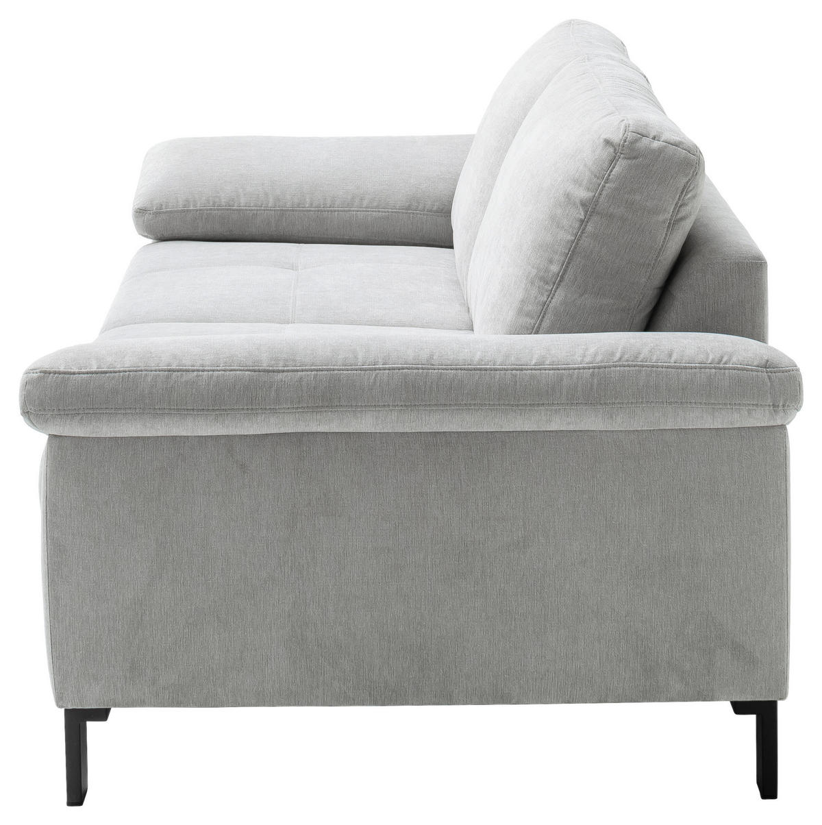 2-SITZER-SOFA Velours Silberfarben  - Silberfarben/Schwarz, Design, Textil/Metall (186/86/97cm) - Pure Home Lifestyle