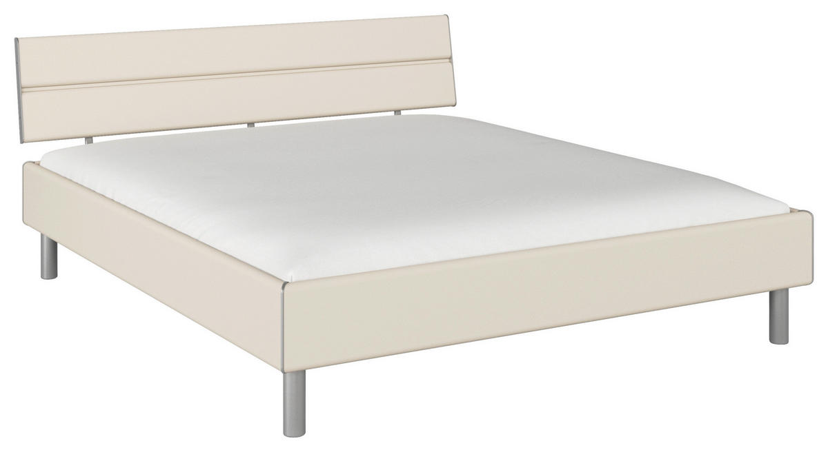 BETT 180/200 cm,  in Champagner,  - Champagner/Alufarben, Design, Metall (180/200cm) - Carryhome