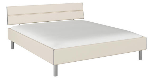 BETT 180/200 cm  in Champagner  - Champagner/Alufarben, Design, Holzwerkstoff/Metall (180/200cm) - Carryhome