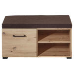 GARDEROBENBANK  in 84/43/40 cm  - Eichefarben/Schwarz, Design, Holzwerkstoff/Textil (84/43/40cm) - Voleo