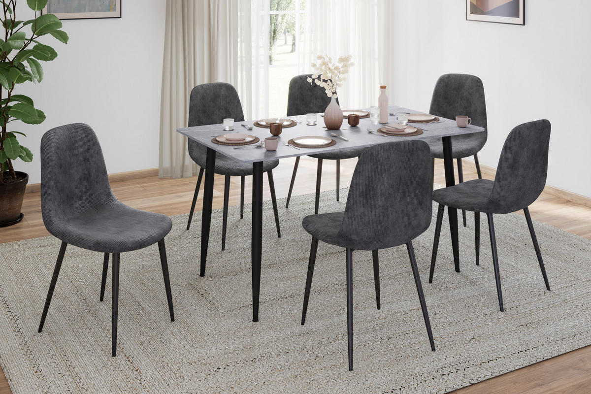 ŽIDLE, šedá - šedá/černá, Design, kov/textil (44/86/53cm) - P & B