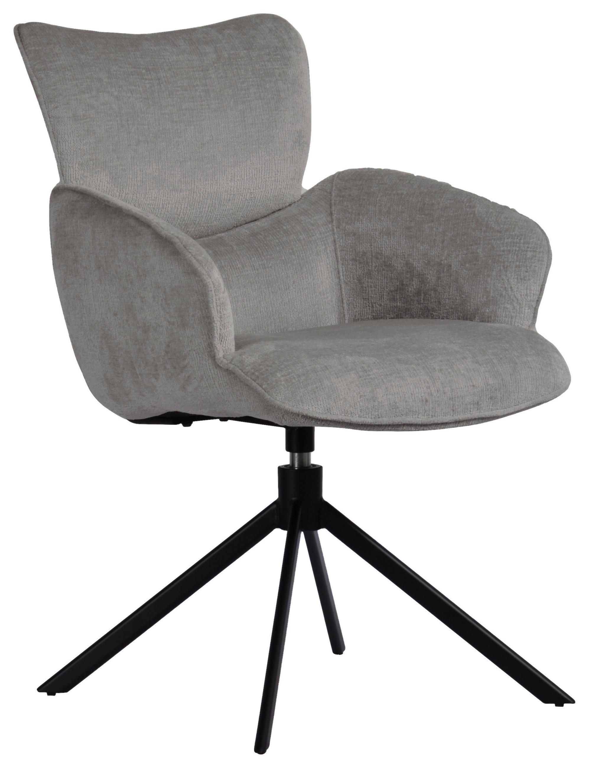 ARMLEHNSTUHL  in Eisen Webstoff  - Schwarz/Grau, Design, Textil/Metall (58/89/64cm) - Novel