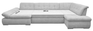 WOHNLANDSCHAFT Dunkelblau Mikrofaser  - Chromfarben/Dunkelblau, KONVENTIONELL, Textil/Metall (172/353/216cm) - MID.YOU