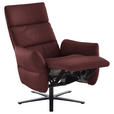 RELAXSESSEL in Leder Bordeaux  - Bordeaux/Schwarz, Design, Leder/Metall (82/119/85cm) - Dieter Knoll