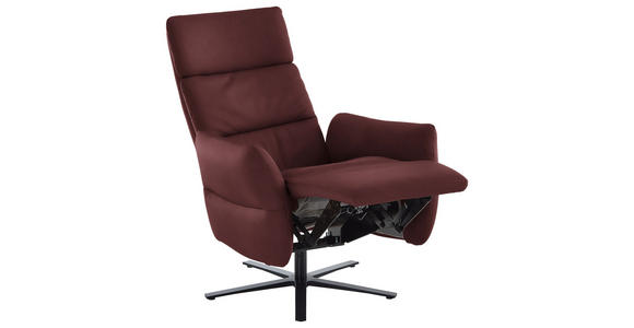 RELAXSESSEL in Leder Bordeaux  - Bordeaux/Schwarz, Design, Leder/Metall (82/119/85cm) - Dieter Knoll