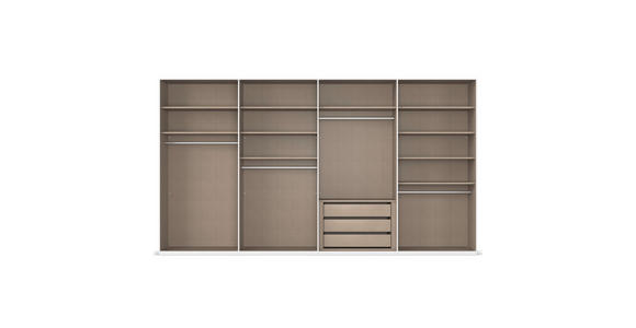 DREHTÜRENSCHRANK 400/223/61 cm,  in Graphitfarben, 8-türig  - Graphitfarben, Basics, Glas/Holzwerkstoff (400/223/61cm) - Novel