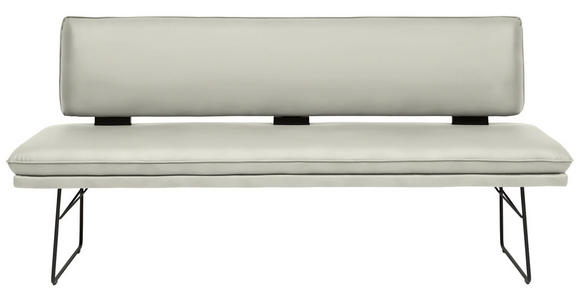 SITZBANK in Metall, Textil Schwarz, Hellgrau  - Hellgrau/Schwarz, Design, Textil/Metall (195/91/65cm) - Dieter Knoll