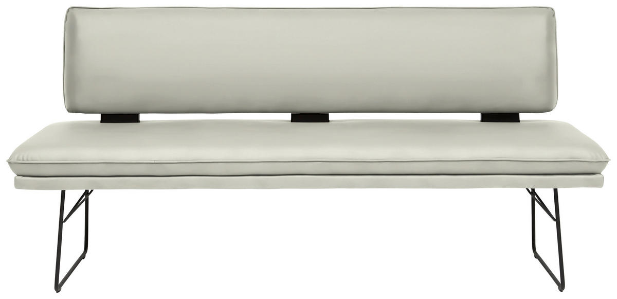 SITZBANK in Metall, Textil Schwarz, Hellgrau  - Hellgrau/Schwarz, Design, Textil/Metall (195/91/65cm) - Dieter Knoll