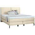 BOXSPRINGBETT 200/200 cm  in Beige  - Beige/Schwarz, KONVENTIONELL, Textil/Metall (200/200cm) - Dieter Knoll