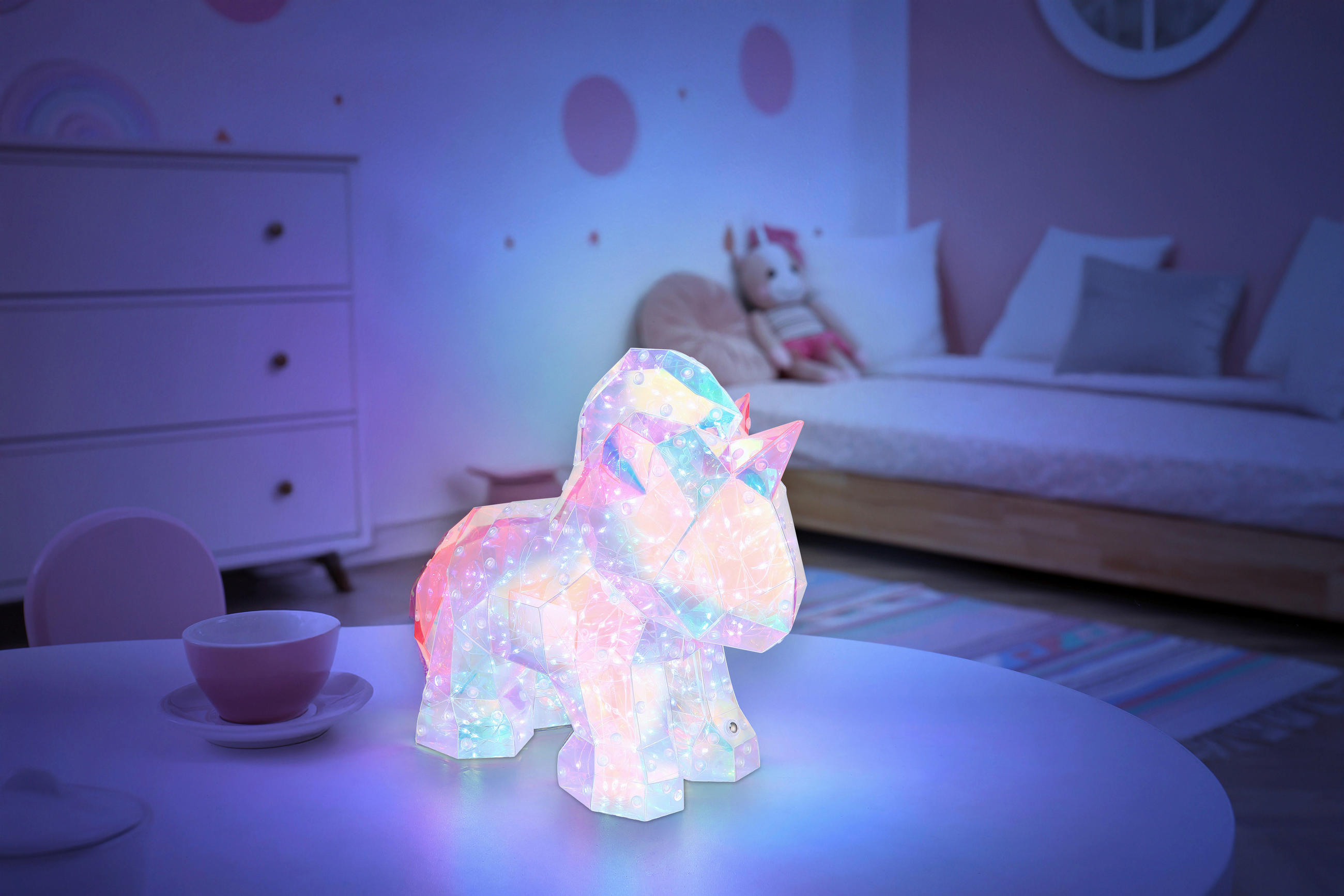LED-TISCHLEUCHTE BRONDAR 30/14/26 cm   - Klar/Pink, Basics, Kunststoff (30/14/26cm) - Globo