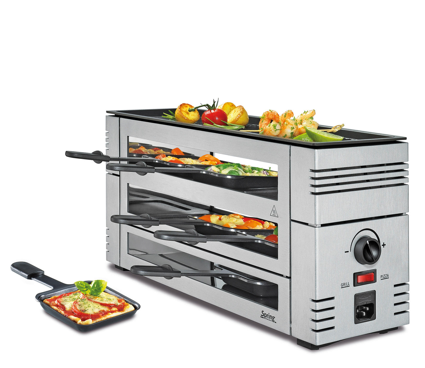 RACLETTE-GRILL PizzaRaclette6  - Silberfarben, Basics, Metall (46/16/21.5cm) - Spring