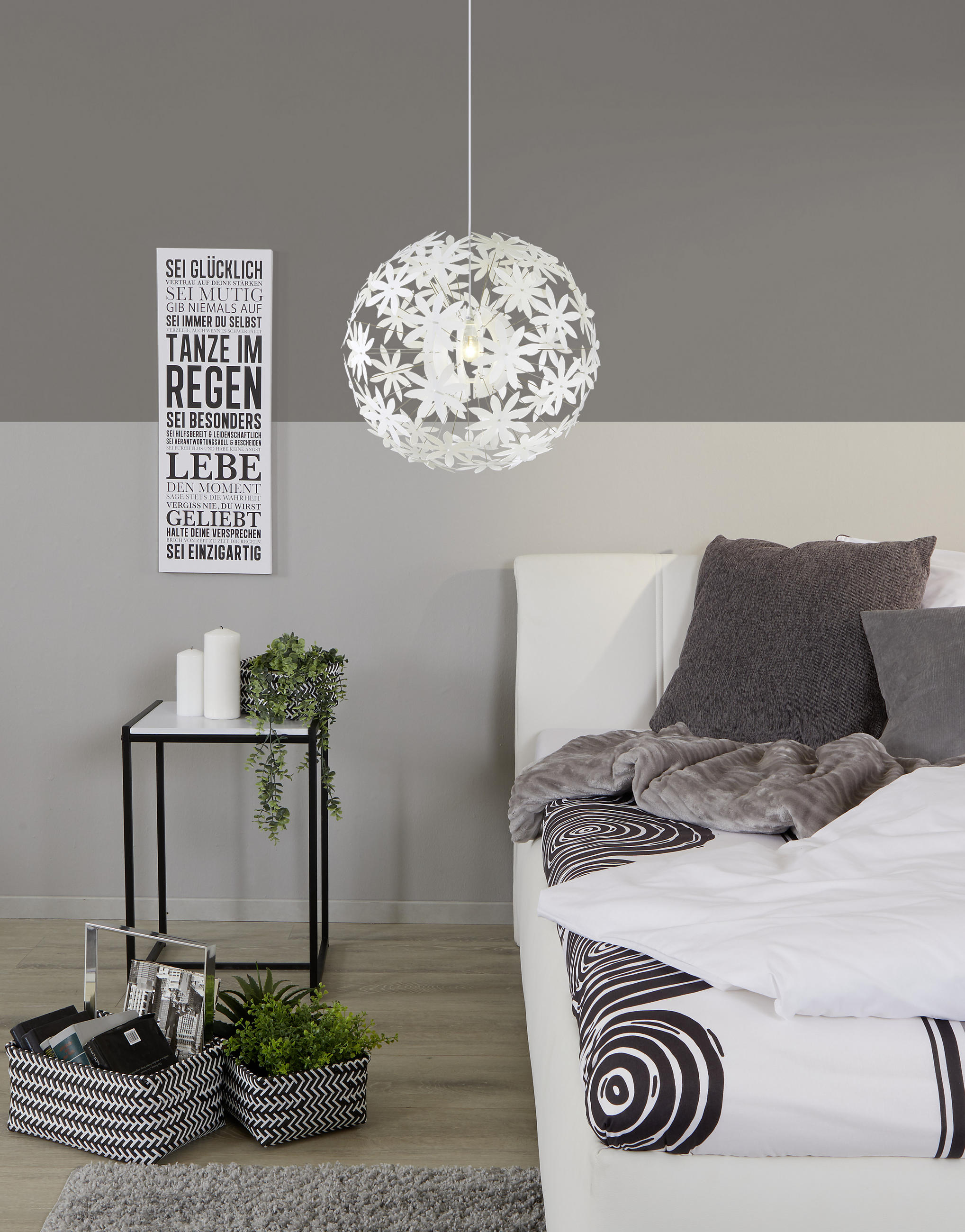 HÄNGELEUCHTE 60/150 cm - Weiß, Basics, Kunststoff (60/150cm) - Globo