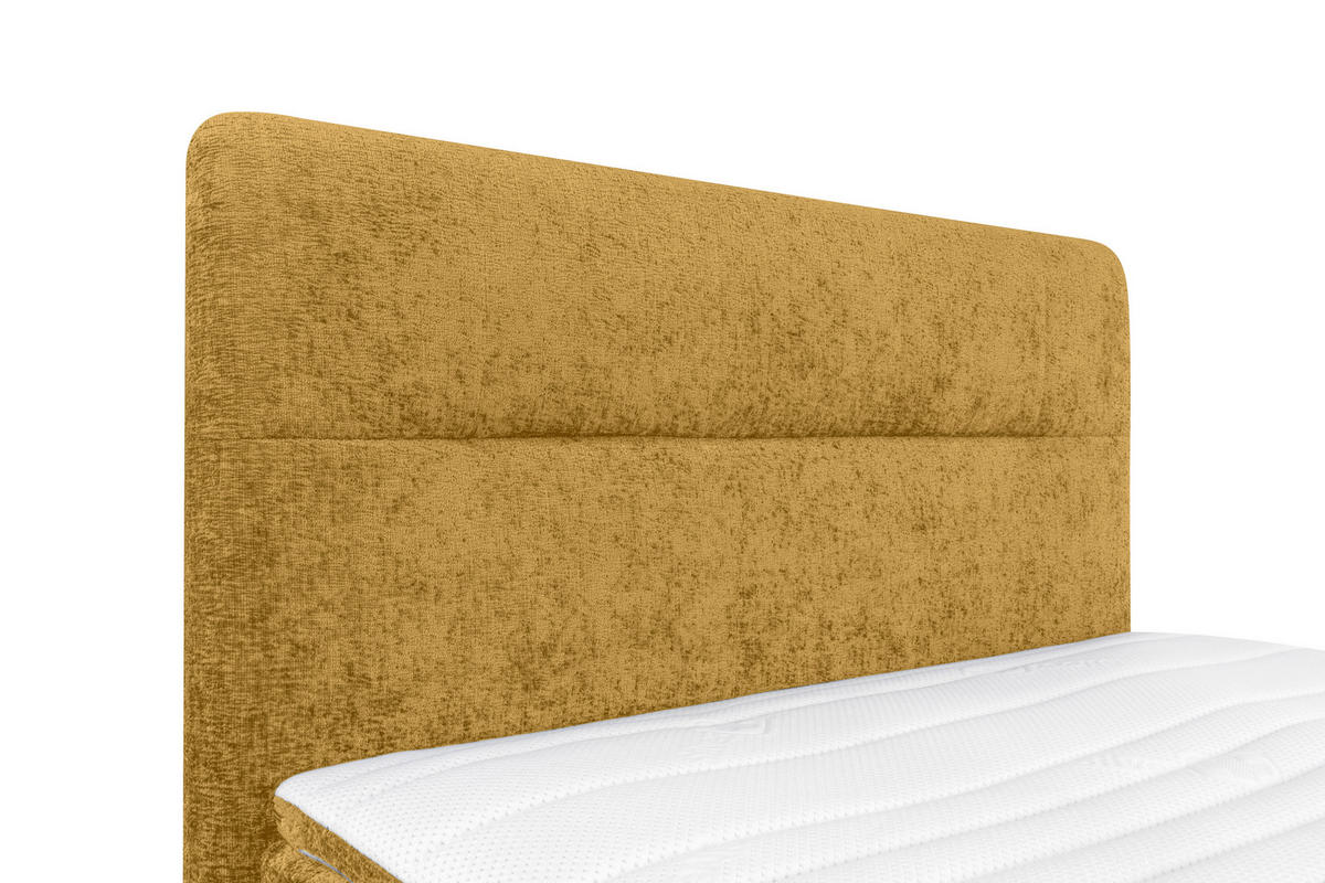 BOXSPRINGBETT 140/200 cm  in Currygelb  - Currygelb/Schwarz, Design, Textil/Metall (140/200cm) - Esposa