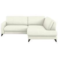ECKSOFA  Chenille Creme  - Creme/Schwarz, Design, Textil/Metall (239/182cm) - Beldomo Comfort