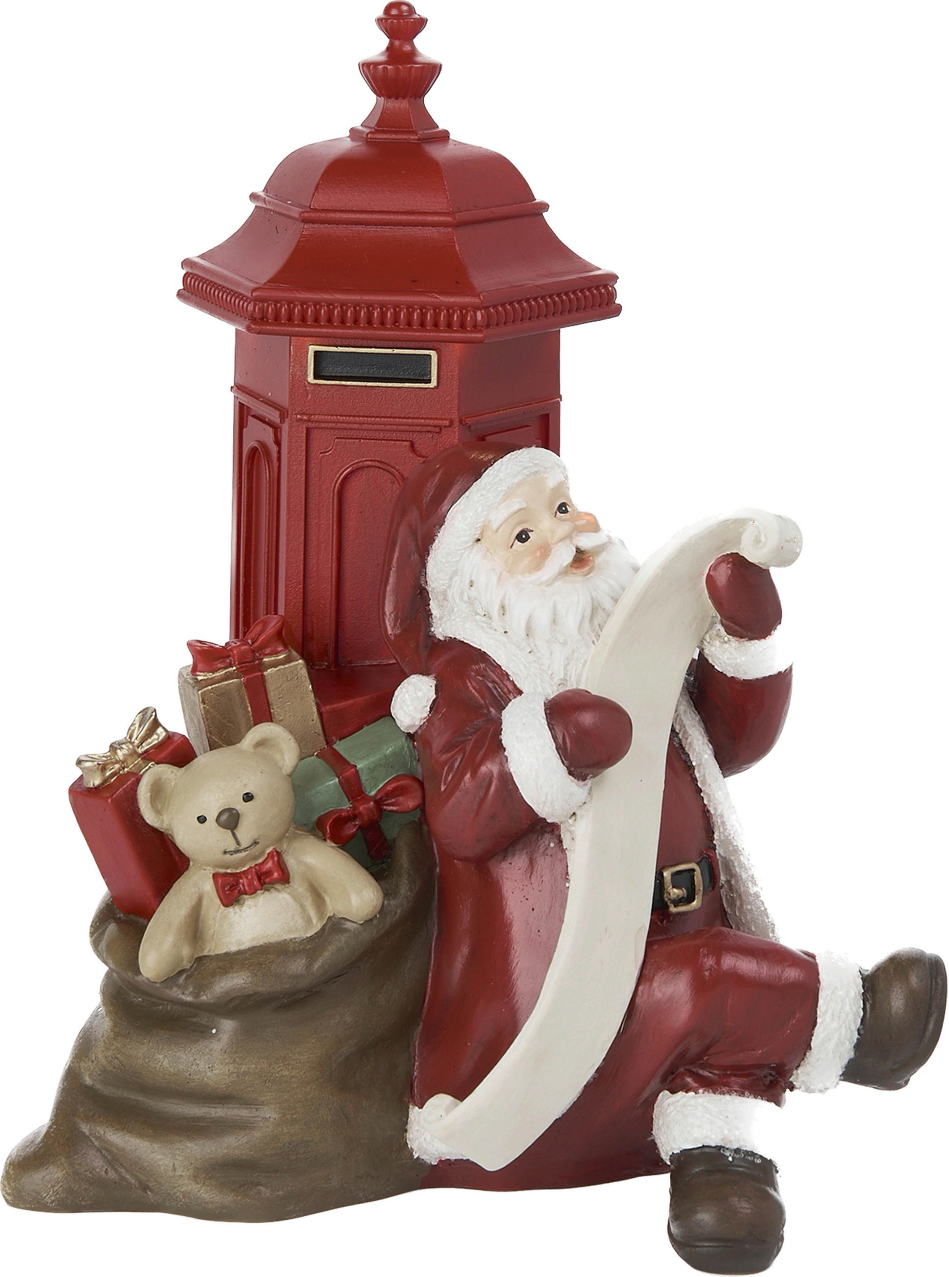 WEIHNACHTSFIGUR  - Rot/Braun, LIFESTYLE, Kunststoff (16,1/20,5/14cm) - X-Mas