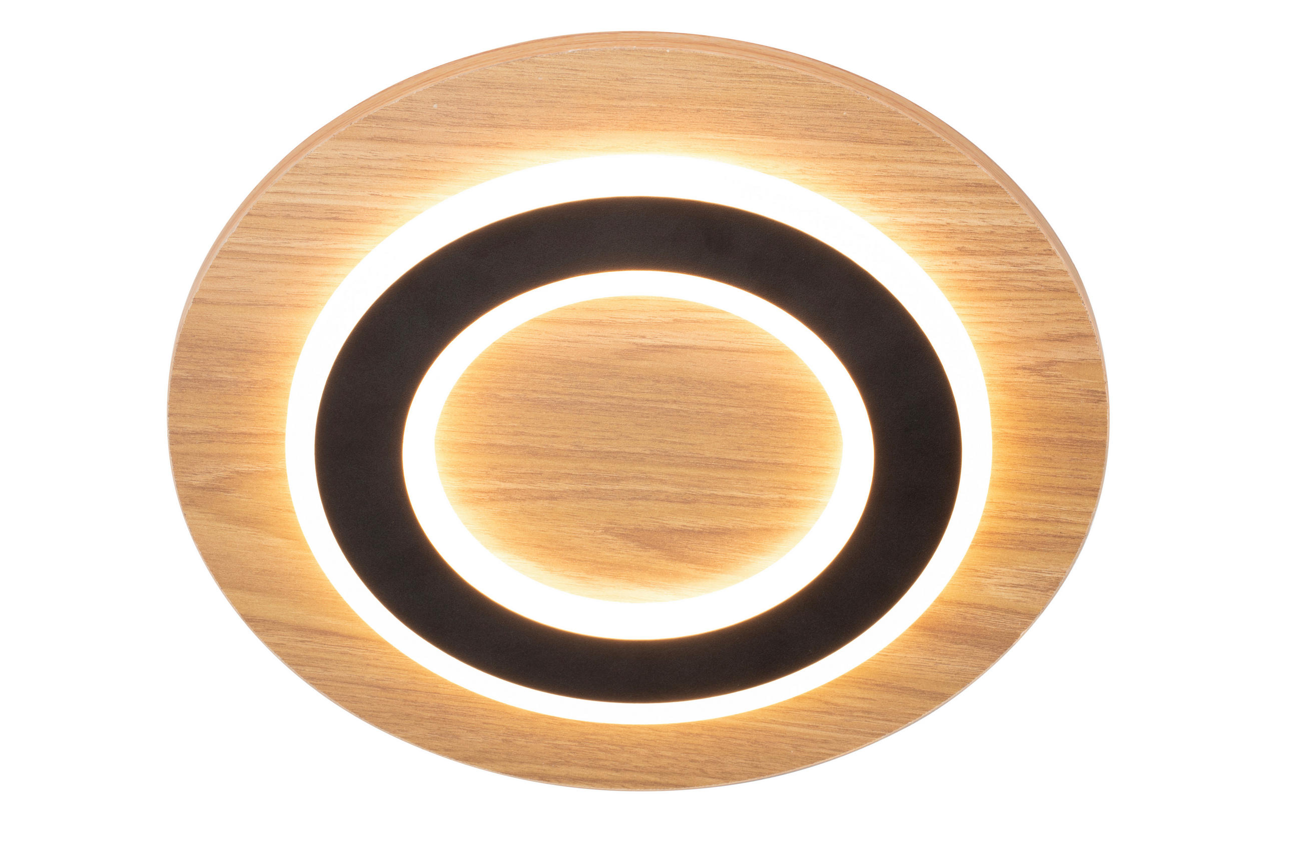 LED-DECKENLEUCHTE 32 cm  - Schwarz/Naturfarben, Basics, Holzwerkstoff/Metall (32cm) - Novel