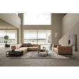 ECKSOFA in Echtleder Hellbraun  255/244 cm  - Hellbraun/Schwarz, Design, Leder/Metall (255/244cm) - Emilio Belluti