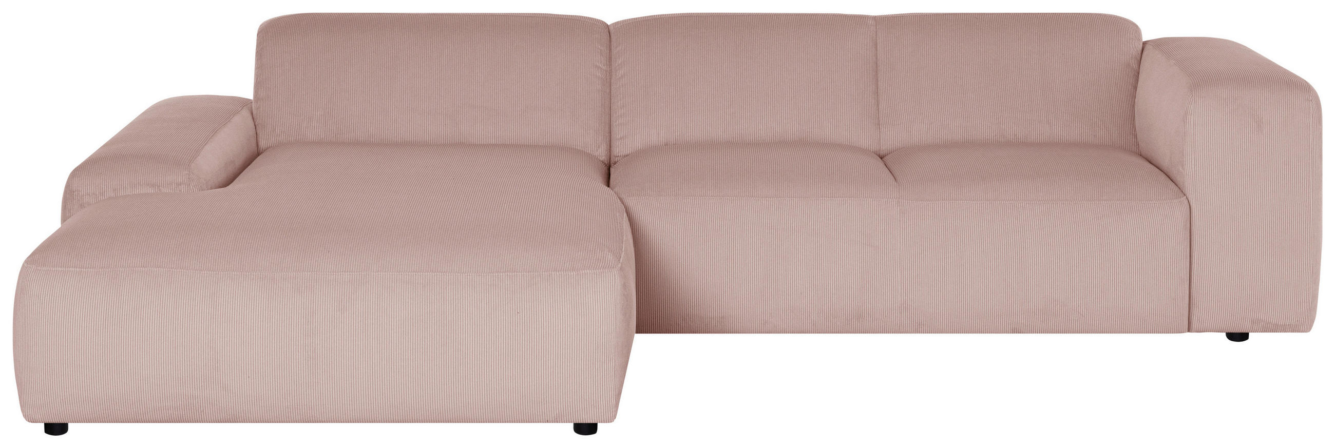 ECKSOFA HANNAH Rosa Cord  - Schwarz/Rosa, Design, Kunststoff/Textil (200/304cm) - MID.YOU