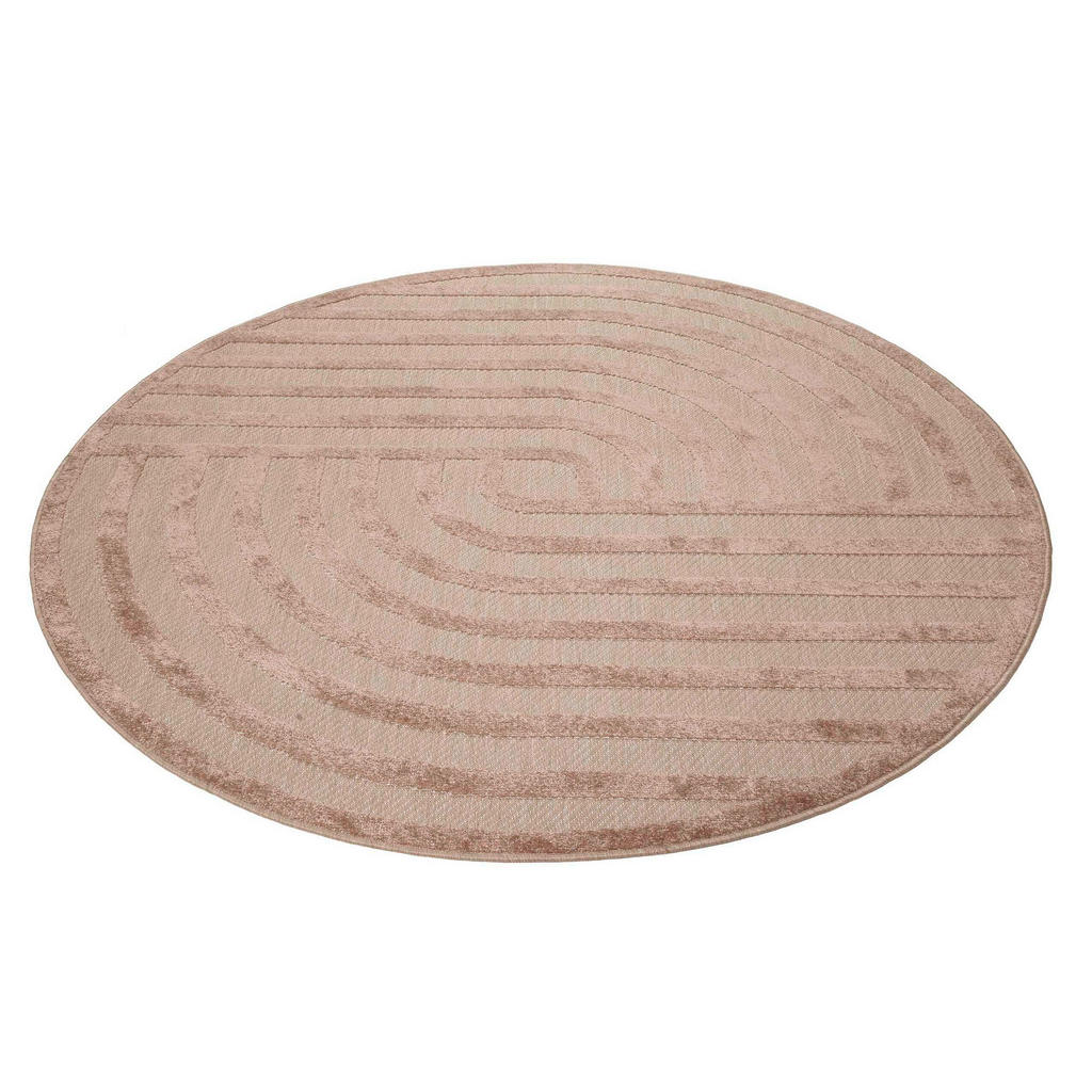 Thumbnail - Esprit Outdoorteppich Spirit, Beige, Textil, geometrisch, rund, Textiles Vertrauen - Oeko-Tex®, für Fußbodenheizung geei...