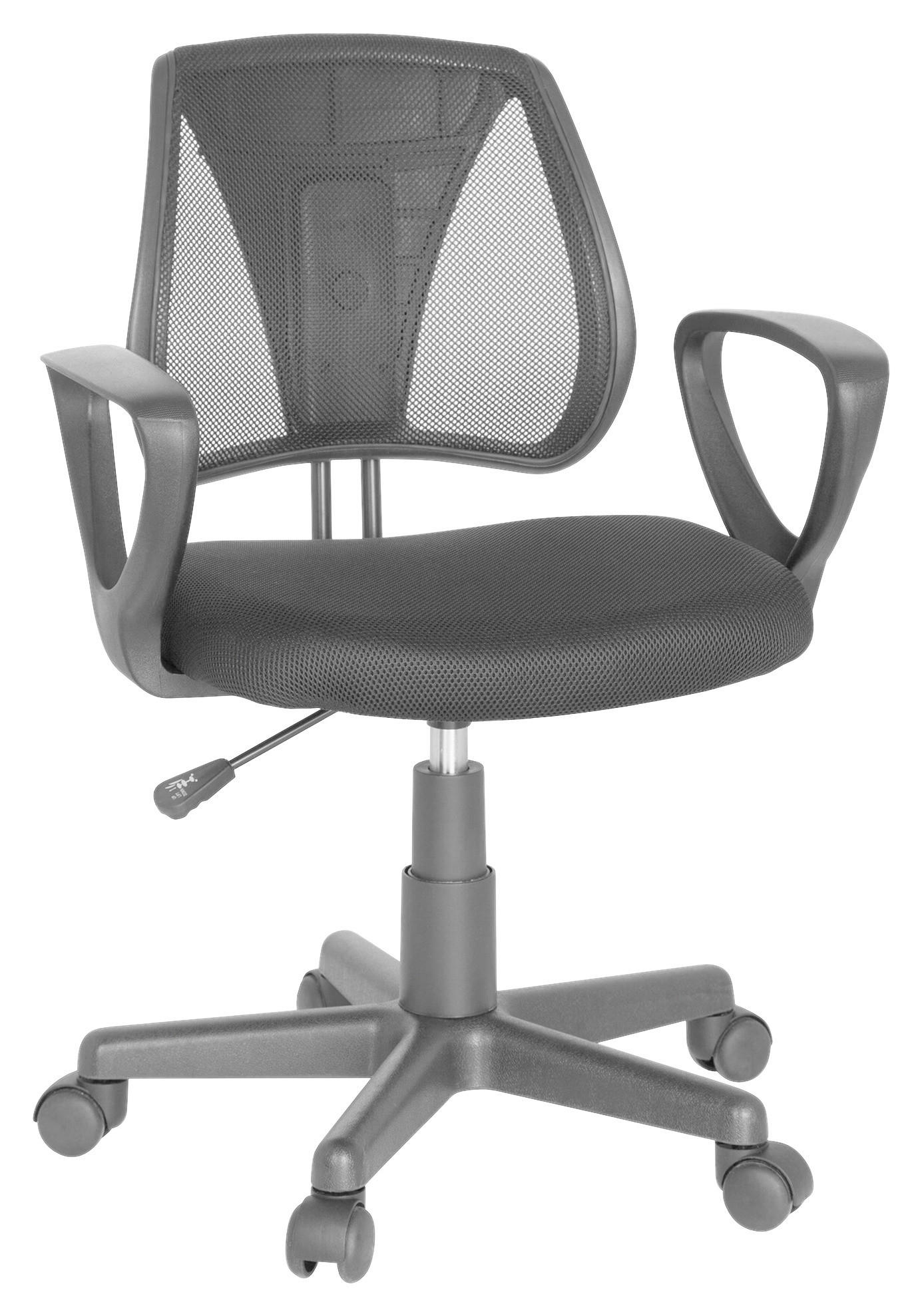 JUGENDDREHSTUHL Schwarz  - Schwarz, Basics, Kunststoff (58/75-92/45cm) - MID.YOU
