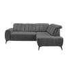 ECKSOFA in Chenille Anthrazit  - Anthrazit/Schwarz, Modern, Textil/Metall (261/200cm) - Livetastic