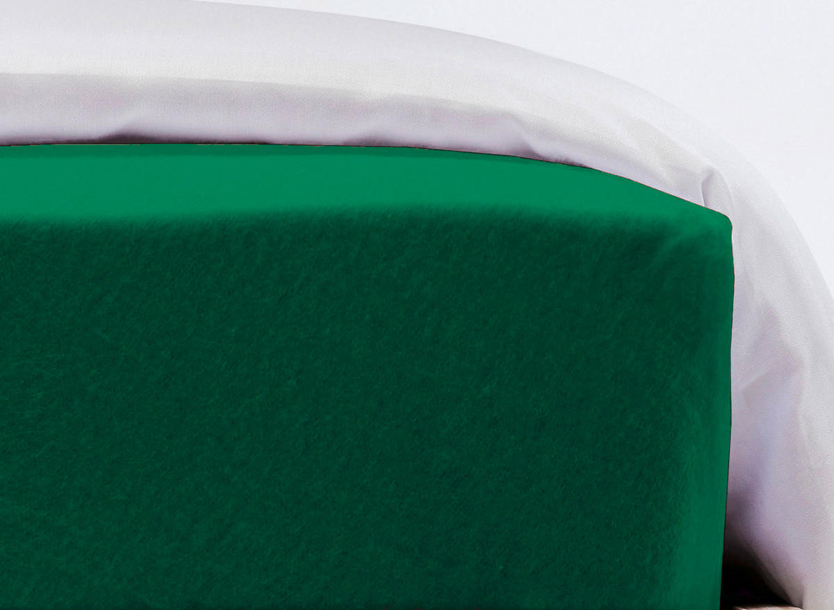 SPANNBETTTUCH Flausch Jersey Jersey  - Waldgrün, Design, Textil (180/200cm) - Fleuresse