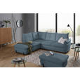 ECKSOFA in Bouclé Blau  - Blau/Schwarz, Design, Textil/Metall (220/250cm) - Xora