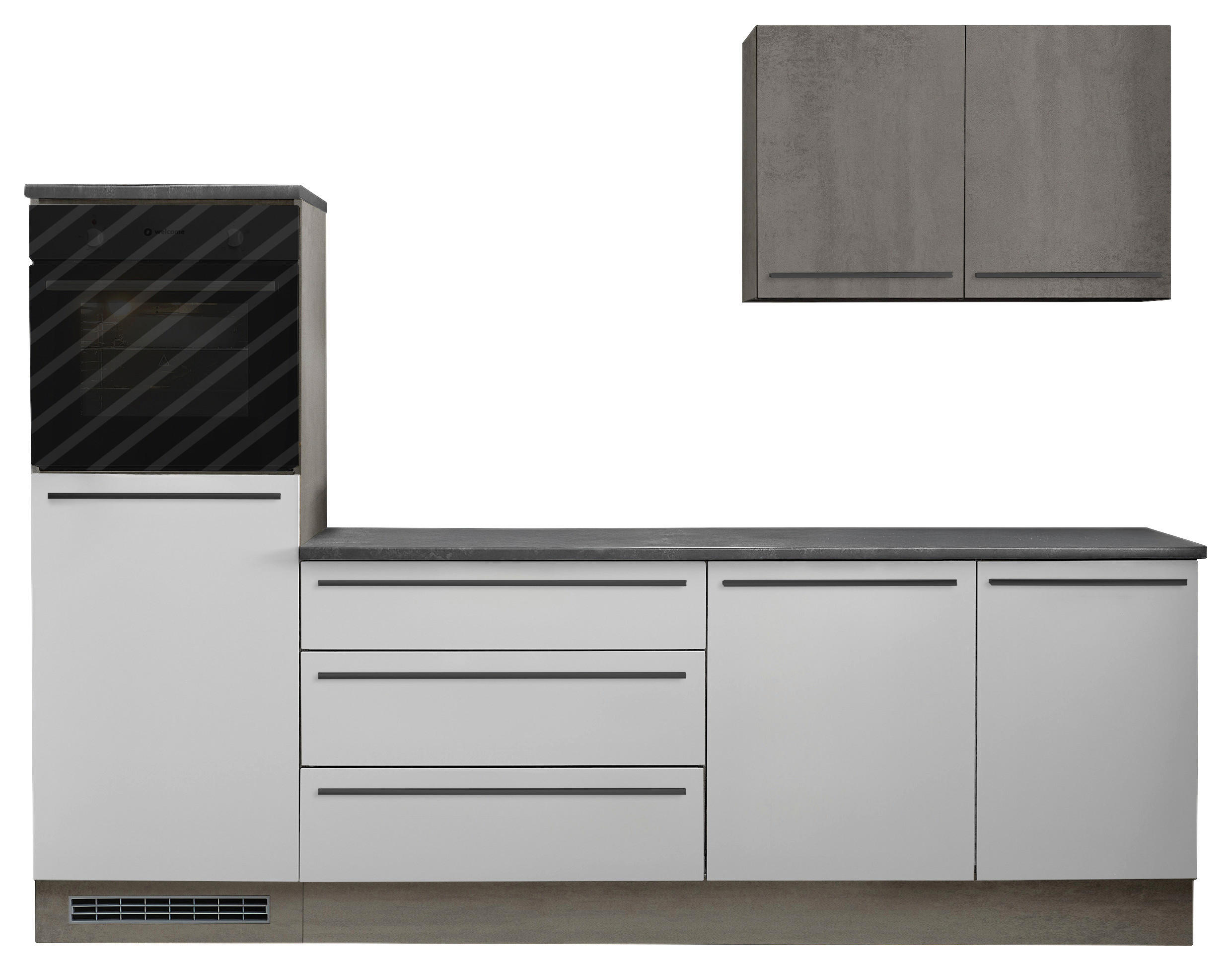 KÜCHENLEERBLOCK 260 cm   in Anthrazit, Weiß  - Anthrazit/Schwarz, Basics, Holzwerkstoff/Kunststoff (260cm) - MID.YOU