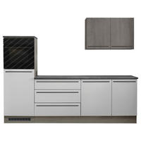 KUHINJSKI BLOK BREZ APARATOV - črna/bela, Basics, umetna masa/leseni material (260cm) - MID.YOU