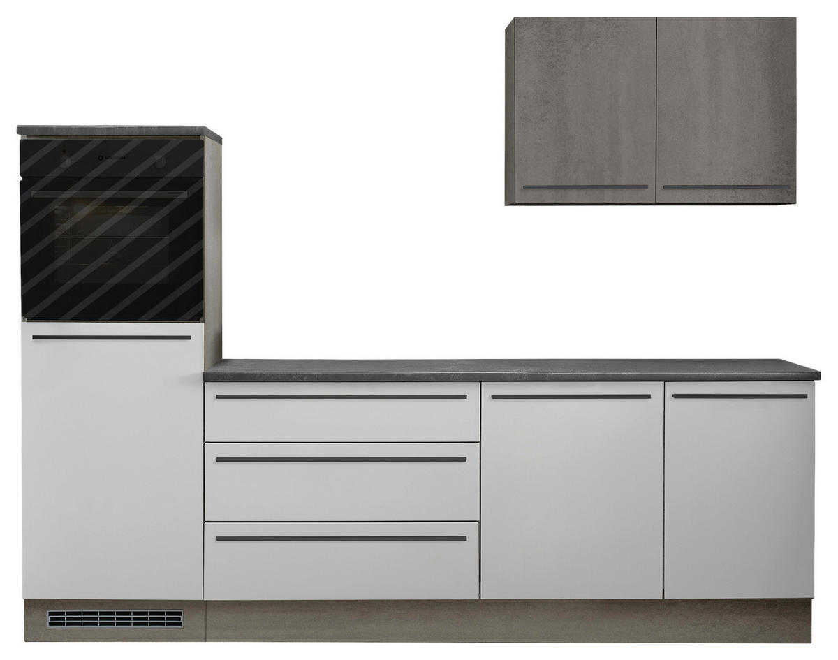 KUHINJSKI BLOK BREZ APARATOV - črna/bela, Basics, umetna masa/leseni material (260cm) - MID.YOU