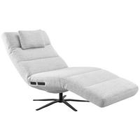 RELAXLIEGE in Flachgewebe Hellgrau  - Hellgrau/Schwarz, MODERN, Textil/Metall (82/53-115/156-206cm) - Pure Home Comfort