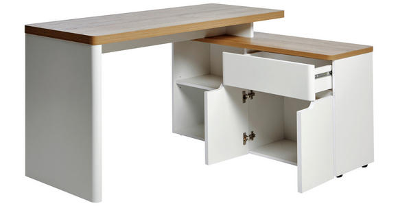 SCHREIBTISCHKOMBINATION in Weiß, Eichefarben - Eichefarben/Weiß, KONVENTIONELL, Holzwerkstoff (140/77/117,5cm) - Venda