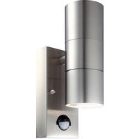 AUßENWANDLEUCHTE Style 7/21,5 cm   - Klar/Edelstahlfarben, Basics, Glas/Metall (7/21,5cm) - Globo