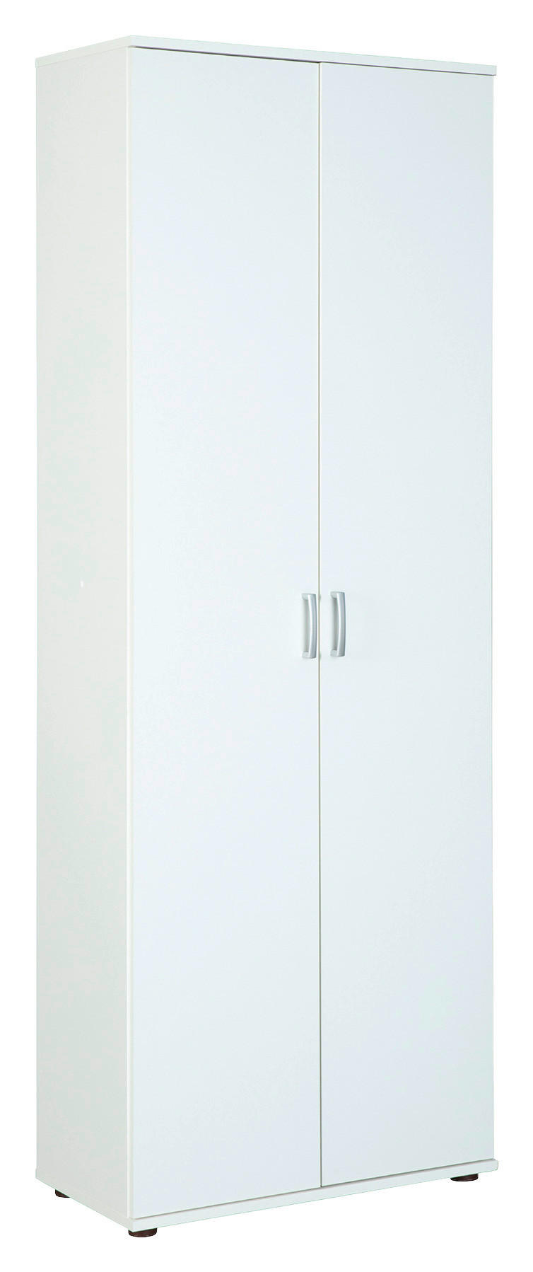 MULTISKÅP 70/189/34 cm 2-dörrar - vit/silver, Basics, trämaterial/plast (70/189/34cm) - MID.YOU