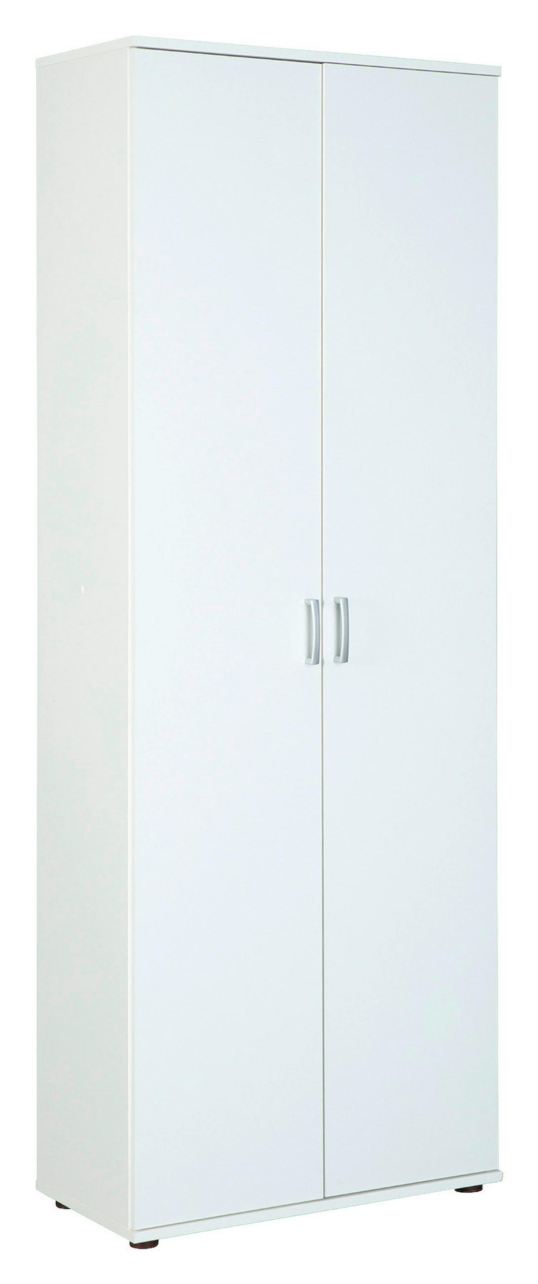 MEHRZWECKSCHRANK 70/189/34 cm  in Weiß  - Silberfarben/Schwarz, Basics, Holzwerkstoff/Kunststoff (70/189/34cm) - MID.YOU