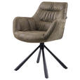 ARMLEHNSTUHL  Stoffauswahl, Typenauswahl, Sitzfläche 360° drehbar Struktur  - Schwarz/Grün, Design, Textil/Metall (62/83,5/63cm) - Hom`in
