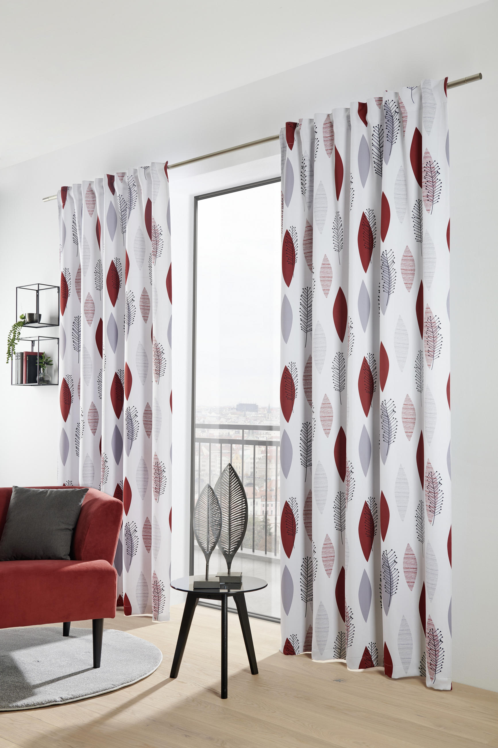 ZATEMŇOVACÍ ZÁVES, black-out (neprepúšťa svetlo), 135/245 cm - červená, Konventionell, textil (135/245cm) - Esposa