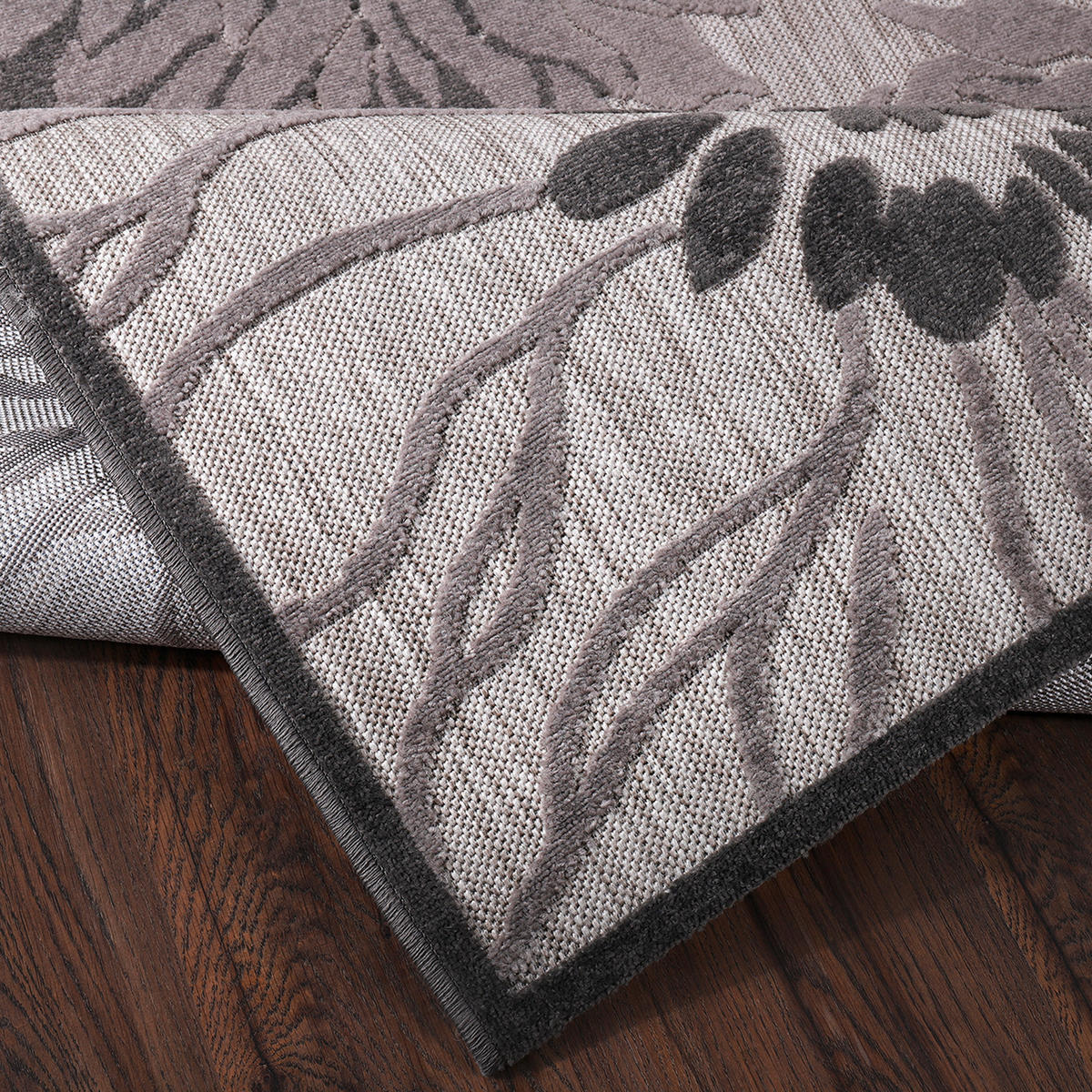 OUTDOORTEPPICH 240/330 cm Floral Grau, Hellgrau  - Hellgrau/Grau, LIFESTYLE, Kunststoff/Textil (240/330cm) - Novel