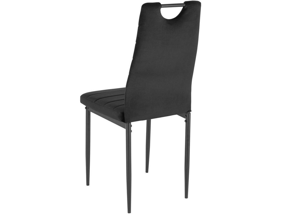 STUHL-SET 4 Stück  in Velours  - Schwarz, MODERN, Textil/Metall (42/98/53cm) - MID.YOU
