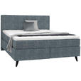 BOXSPRINGBETT 180/200 cm in Dunkelgrau - Dunkelgrau/Schwarz, KONVENTIONELL, Holz/Textil (180/200cm) - Voleo