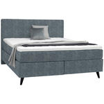 BOXSPRINGBETT 180/200 cm  in Dunkelgrau  - Dunkelgrau/Schwarz, KONVENTIONELL, Holz/Textil (180/200cm) - Voleo