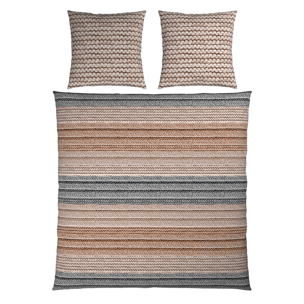 BETTWÄSCHE Cozy Knit Flanell 200/200 cm  - Grau, Design, Textil (200/200cm) - Novel