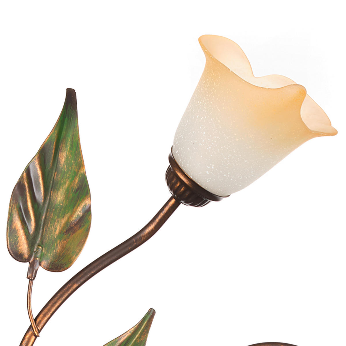 DECKENLEUCHTE 50/20/50 cm   - Bronzefarben/Olivgrün, ROMANTIK / LANDHAUS, Glas/Metall (50/20/50cm)