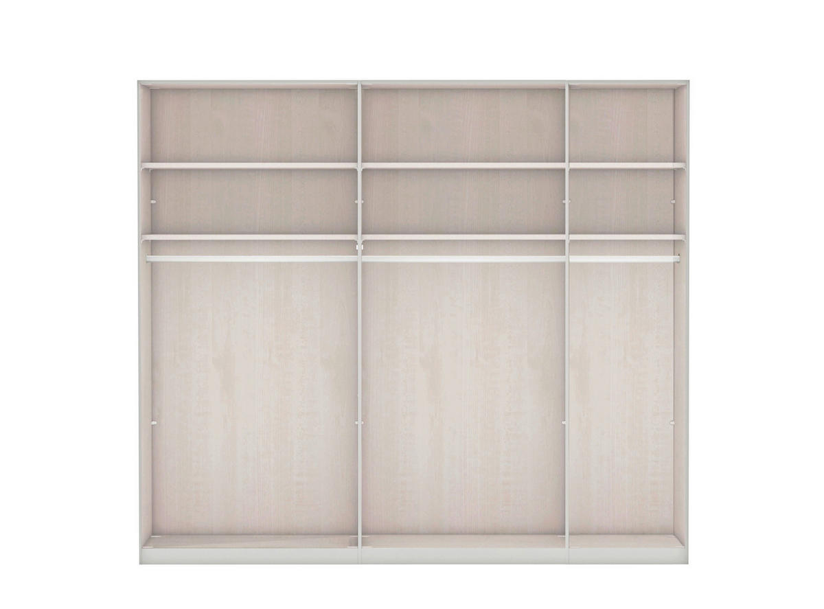 KLEIDERSCHRANK in Grau  - Schieferfarben/Grau, Konventionell, Glas/Holzwerkstoff (250/236/58cm) - Novel