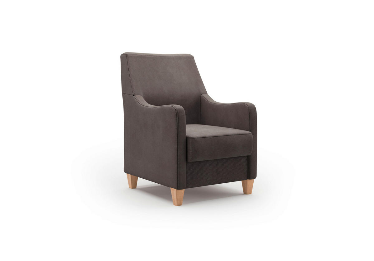 SESSEL in Flachgewebe Dunkelbraun  - Eichefarben/Dunkelbraun, KONVENTIONELL, Holz/Textil (70/93/75cm) - Sit & More
