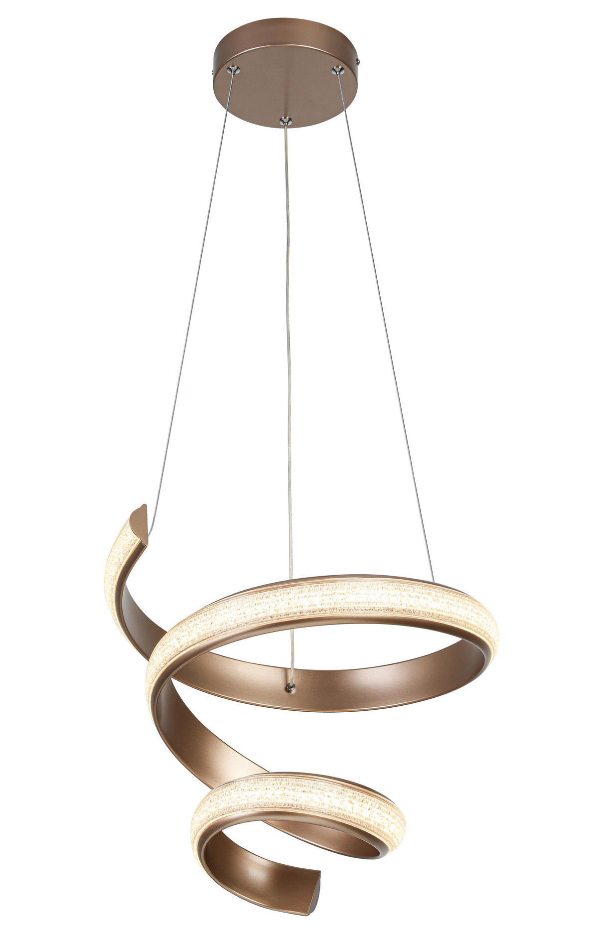 Lampă Suspendată Cu Led 37/150 cm  - cappuccino/transparent, Design, plastic/metal (37/150cm) - Novel