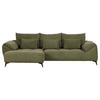 ECKSOFA in Cord Dunkelgrün  - Dunkelgrün/Schwarz, Konventionell, Textil/Metall (176/311cm) - Carryhome